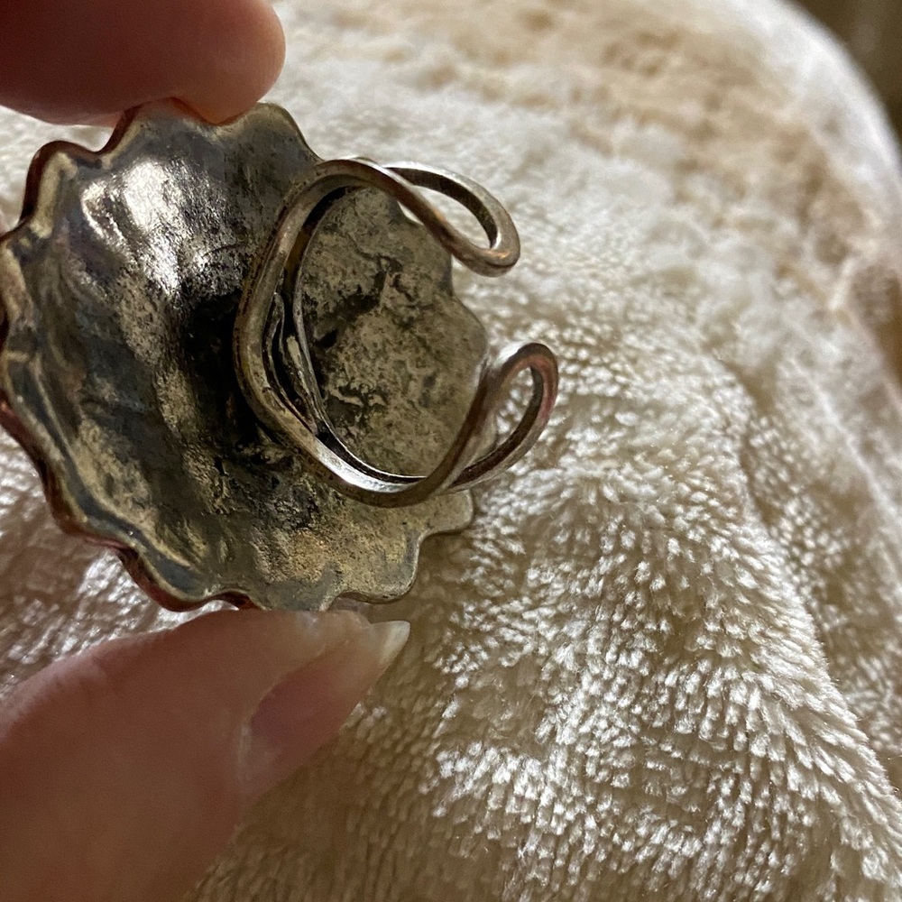 Turquoise Silver Statement Ring - image 2